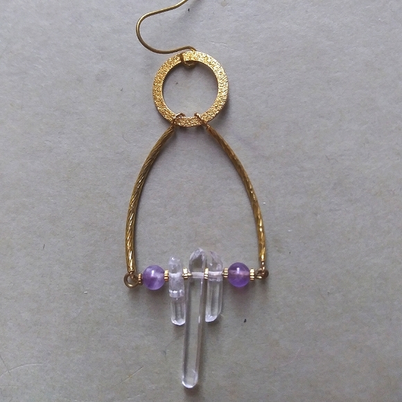 Sold! Small 'Crystal Chandelier' Earrings in Amethyst - Picture 7 of 7